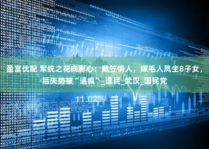 盈富优配 军统之花向影心：戴笠情人，嫁毛人凤生8子女，后失势被“逼疯”_逸民_武汉_国民党