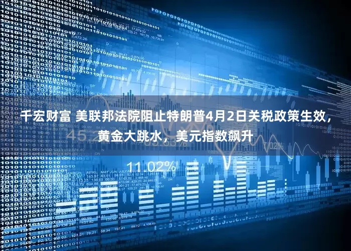 千宏财富 美联邦法院阻止特朗普4月2日关税政策生效，黄金大跳水，美元指数飙升