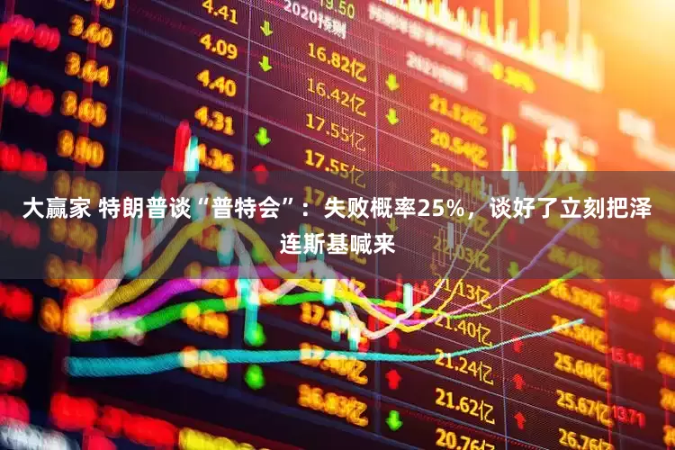 大赢家 特朗普谈“普特会”：失败概率25%，谈好了立刻把泽连斯基喊来